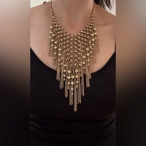 Aqua, Gold Collar Necklace